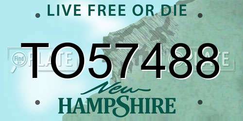 TO57488 New Hampshire License Plate