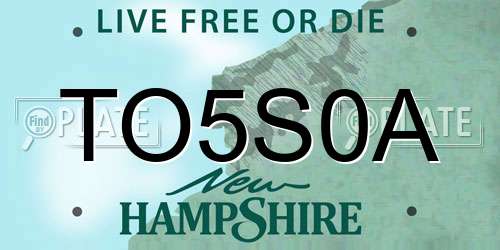 TO5S0A New Hampshire License Plate