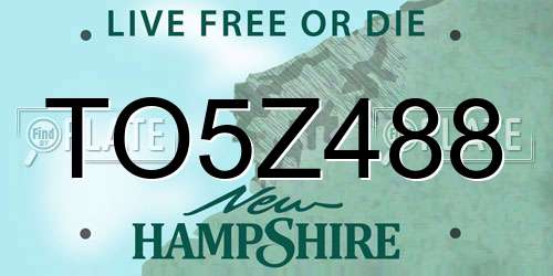TO5Z488 New Hampshire License Plate