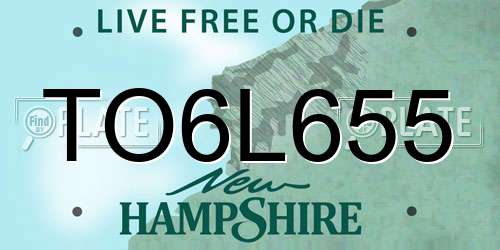 TO6L655 New Hampshire License Plate