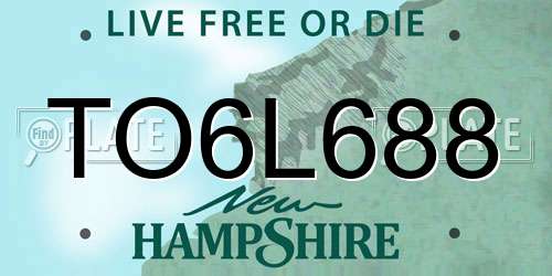 TO6L688 New Hampshire License Plate