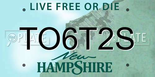 TO6T2S New Hampshire License Plate