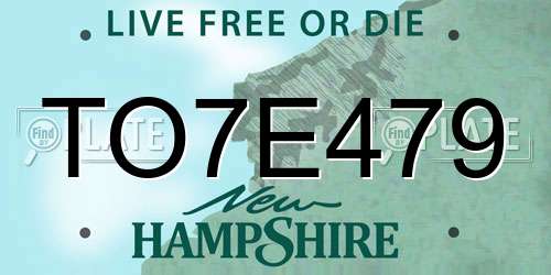 TO7E479 New Hampshire License Plate