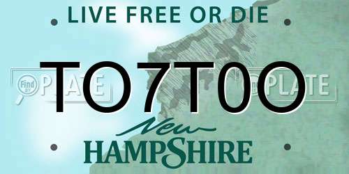 TO7T0O New Hampshire License Plate