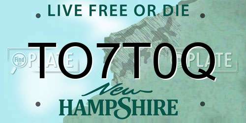 TO7T0Q New Hampshire License Plate