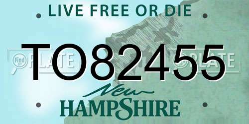TO82455 New Hampshire License Plate