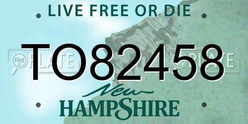 TO82458 New Hampshire License Plate