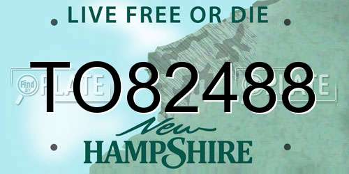 TO82488 New Hampshire License Plate