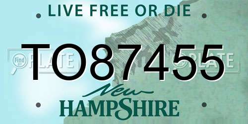 TO87455 New Hampshire License Plate