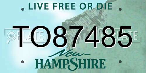 TO87485 New Hampshire License Plate