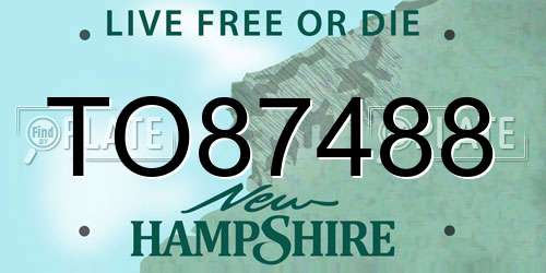 TO87488 New Hampshire License Plate