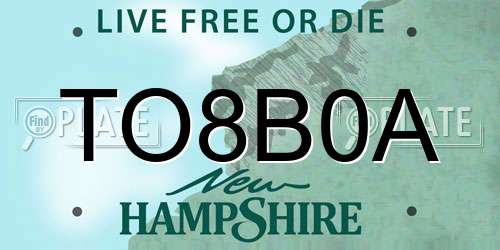 TO8B0A New Hampshire License Plate