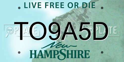 TO9A5D New Hampshire License Plate