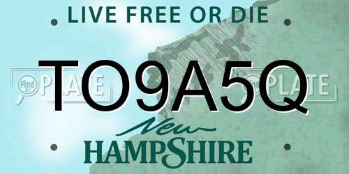 TO9A5Q New Hampshire License Plate
