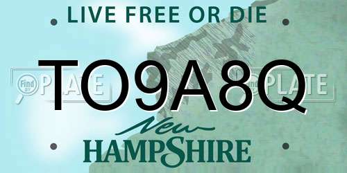 TO9A8Q New Hampshire License Plate