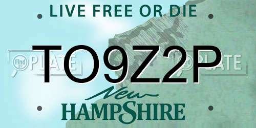 TO9Z2P New Hampshire License Plate