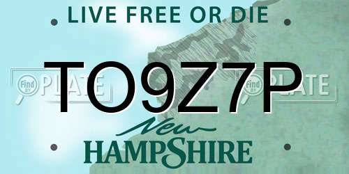 TO9Z7P New Hampshire License Plate