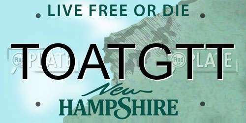TOATGTT New Hampshire License Plate