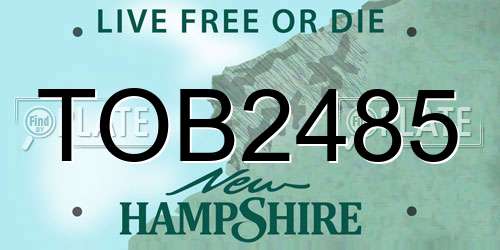 TOB2485 New Hampshire License Plate