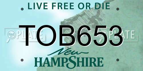 TOB653 New Hampshire License Plate
