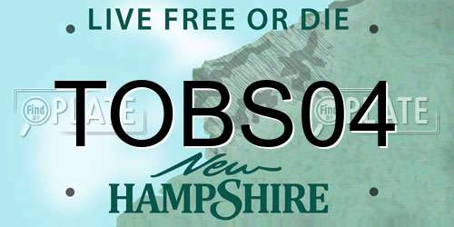 TOBS04 New Hampshire License Plate