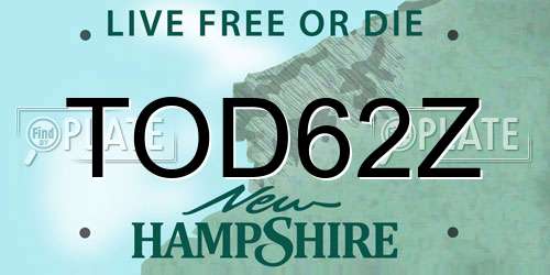 TOD62Z New Hampshire License Plate