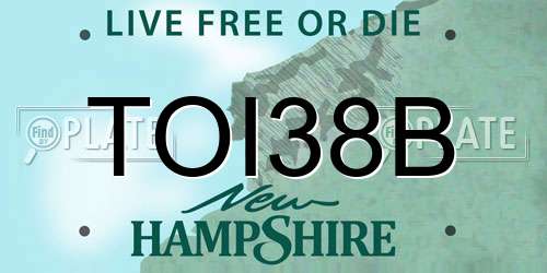 TOI38B New Hampshire License Plate