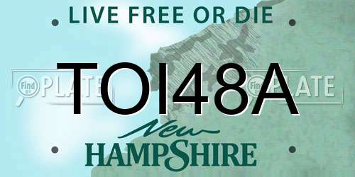 TOI48A New Hampshire License Plate