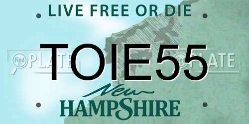 TOIE55 New Hampshire License Plate
