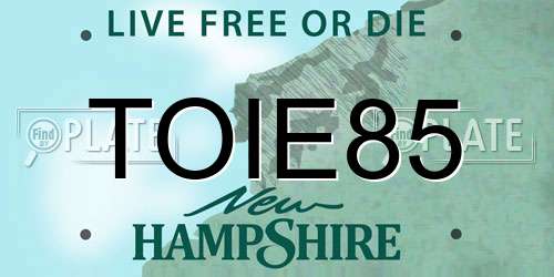TOIE85 New Hampshire License Plate