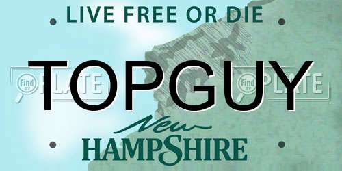 TOPGUY New Hampshire License Plate