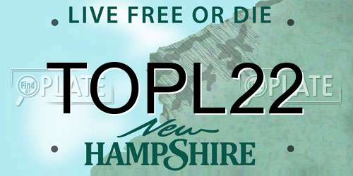 TOPL22 New Hampshire License Plate