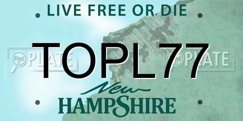 TOPL77 New Hampshire License Plate