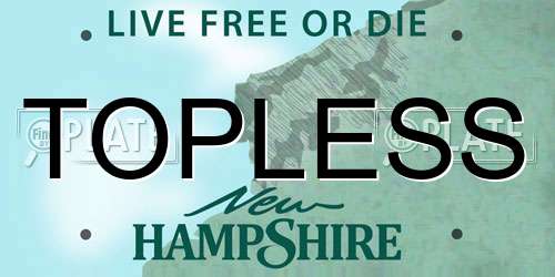 TOPLESS New Hampshire License Plate