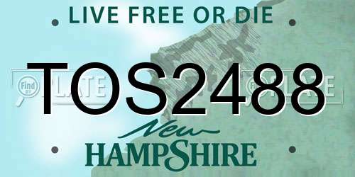 TOS2488 New Hampshire License Plate
