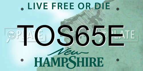 TOS65E New Hampshire License Plate