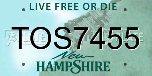 TOS7455 New Hampshire License Plate