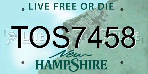 TOS7458 New Hampshire License Plate