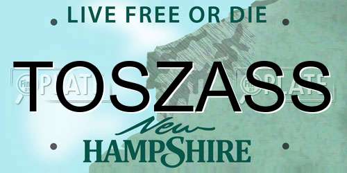TOSZASS New Hampshire License Plate