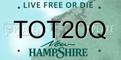TOT20Q New Hampshire License Plate
