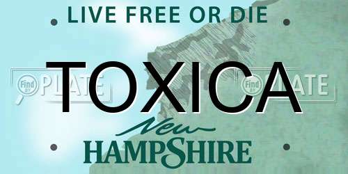 TOXICA New Hampshire License Plate