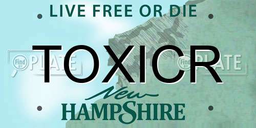 TOXICR New Hampshire License Plate