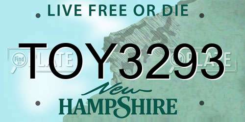 TOY3293 New Hampshire License Plate