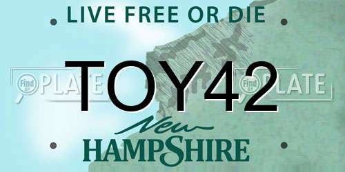 TOY42 New Hampshire License Plate