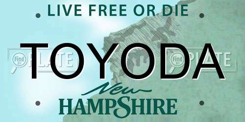 TOYODA New Hampshire License Plate