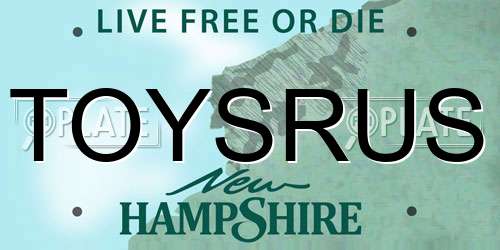 TOYSRUS New Hampshire License Plate