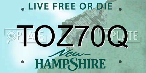 TOZ70Q New Hampshire License Plate