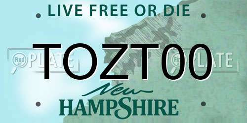 TOZT00 New Hampshire License Plate