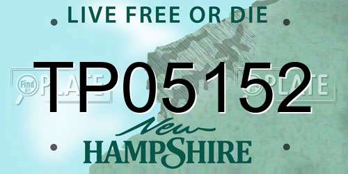 TP05152 New Hampshire License Plate
