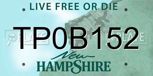 TP0B152 New Hampshire License Plate